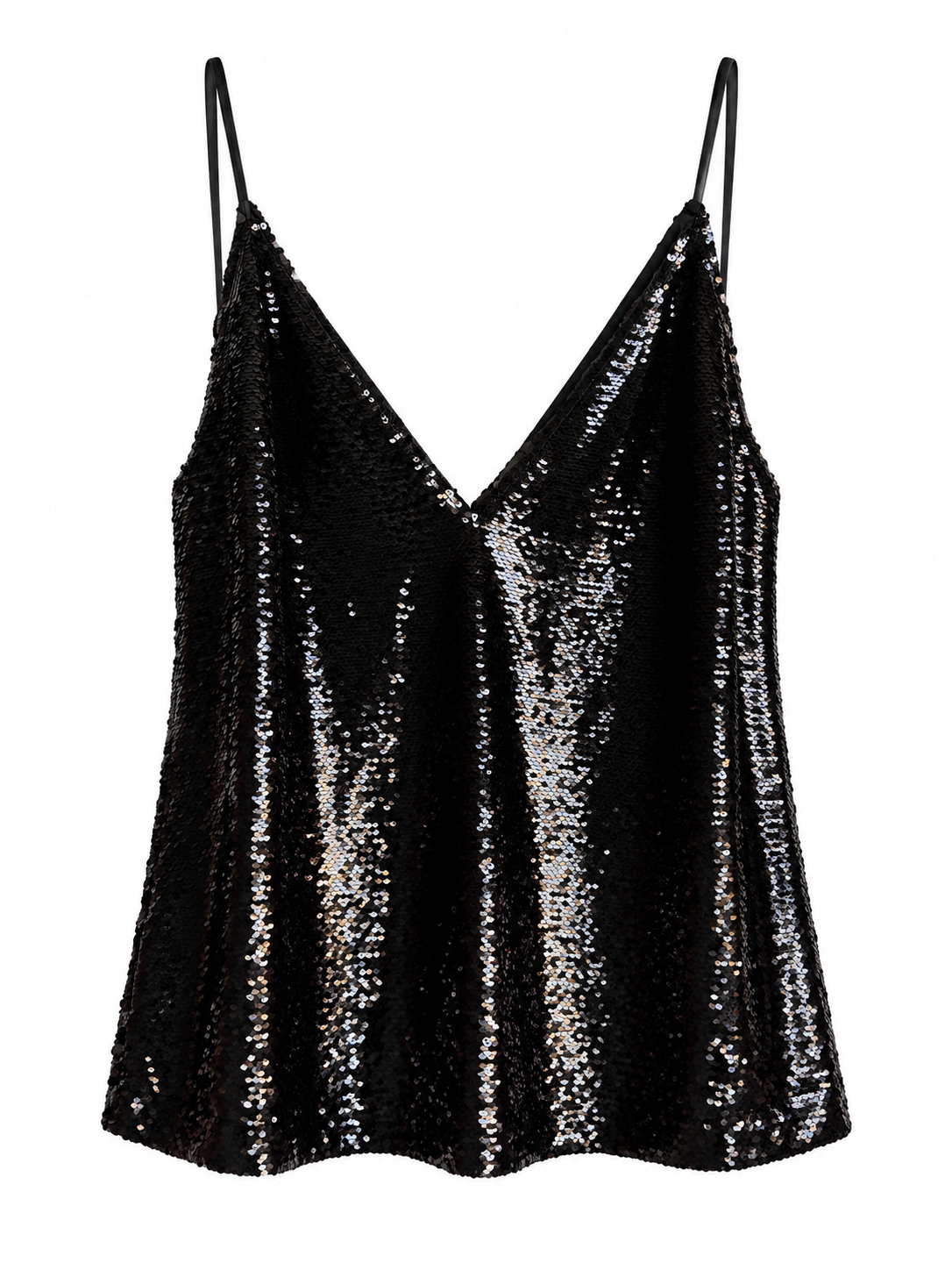Zia Black Sequin Strap Top