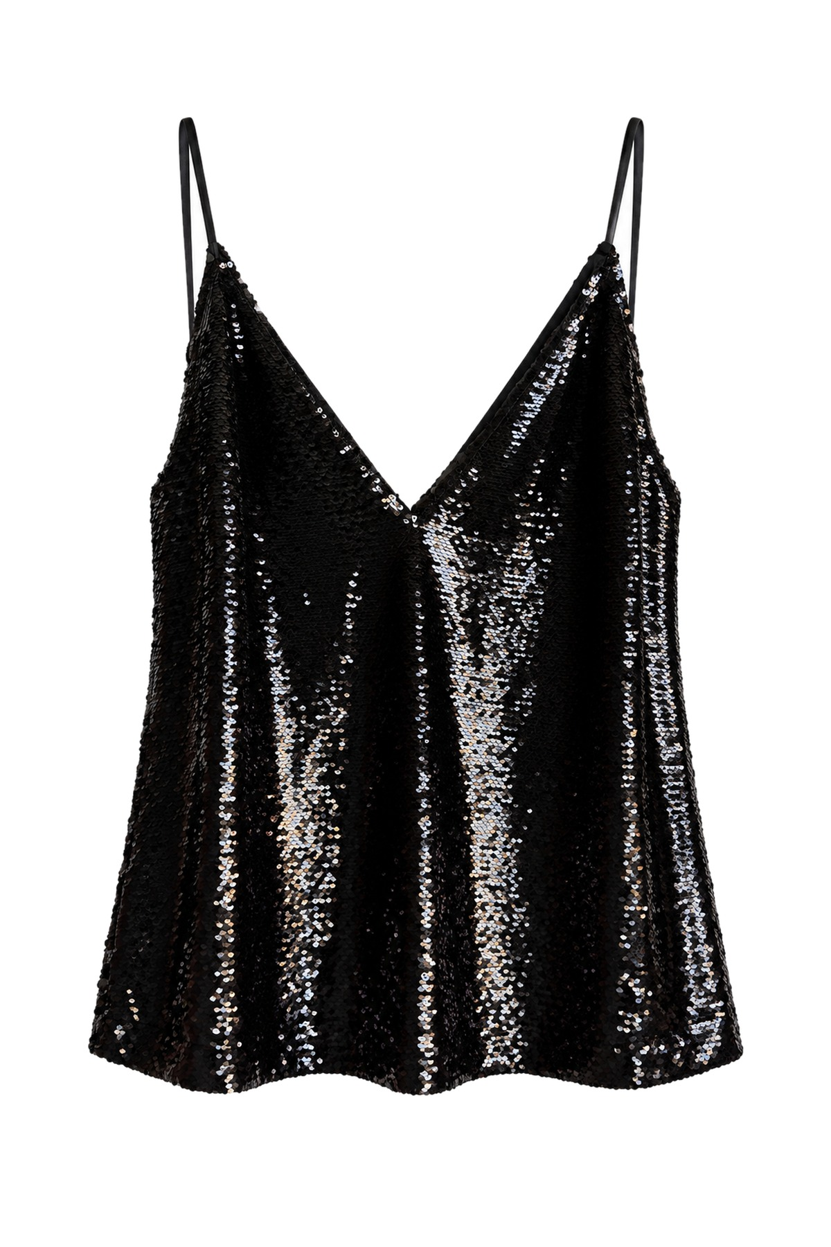 Zia Black Sequin Strap Top