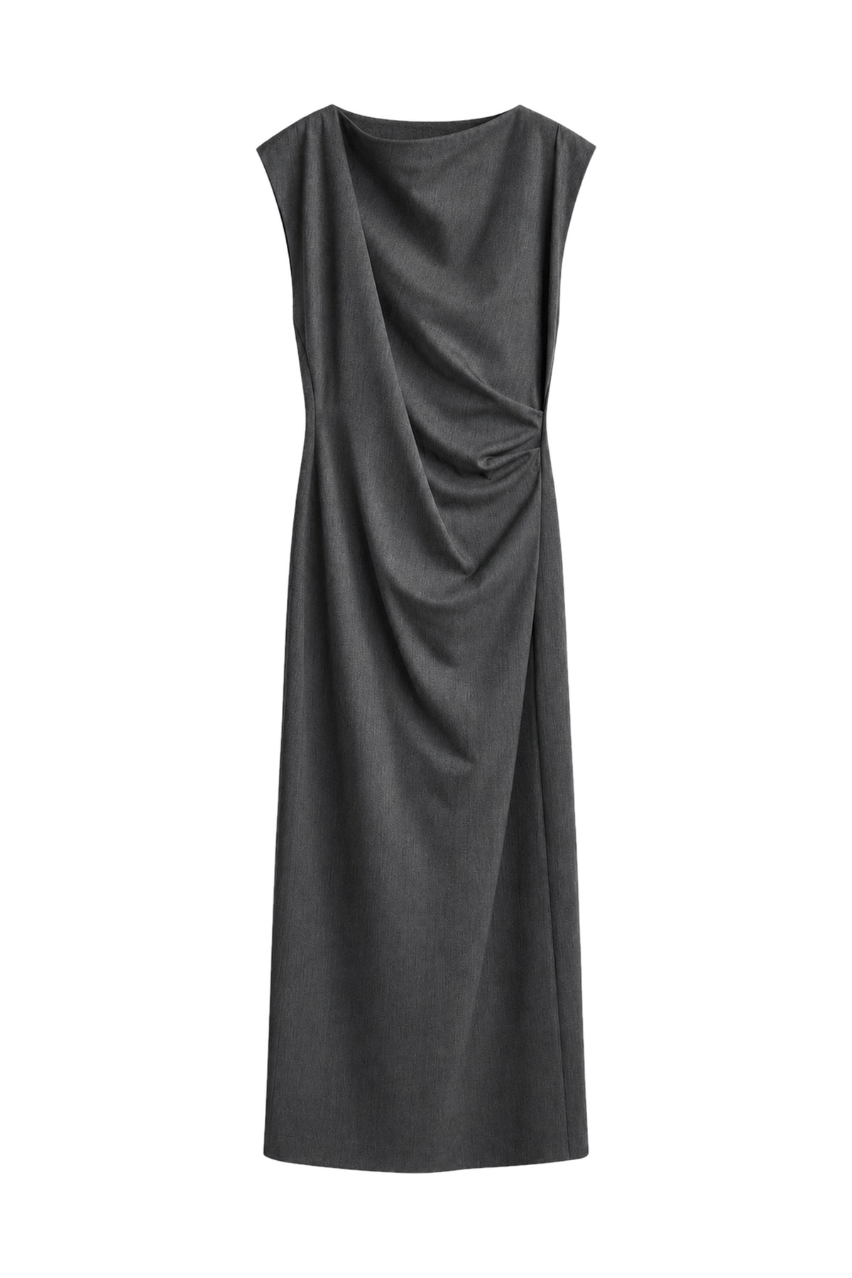 Selene Gray Draped Dress