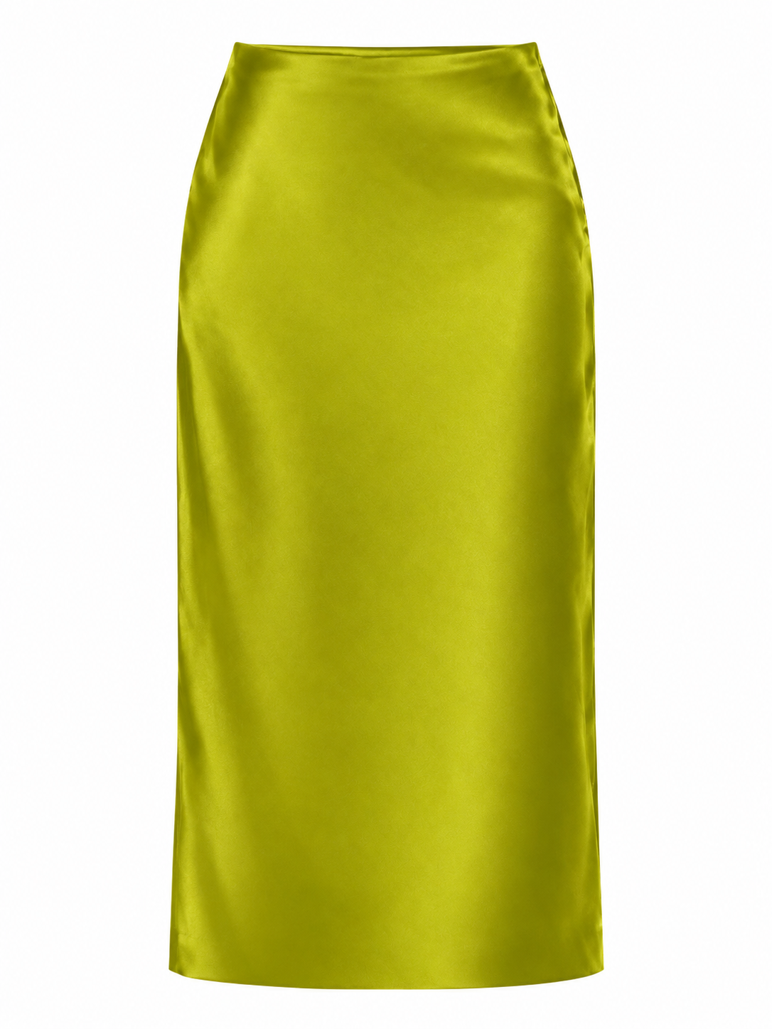 Liora Lime Silk Midi Skirt