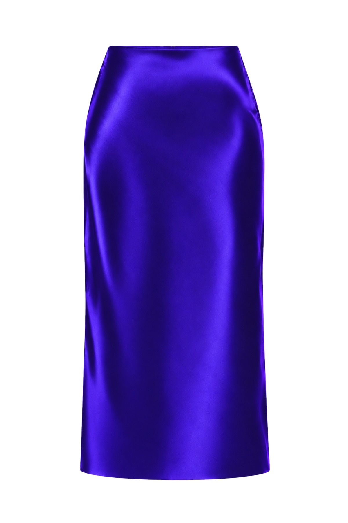 Liora Navy Silk Midi Skirt