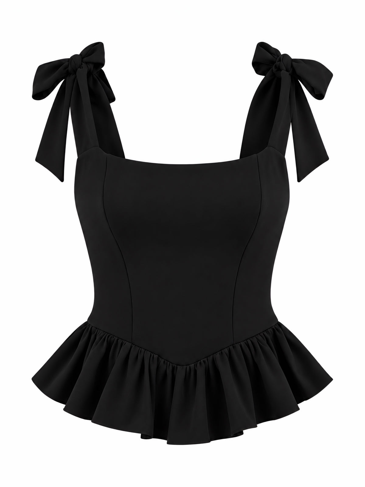 Carlotta Black Bow-Detail Lace-Up Back Corset