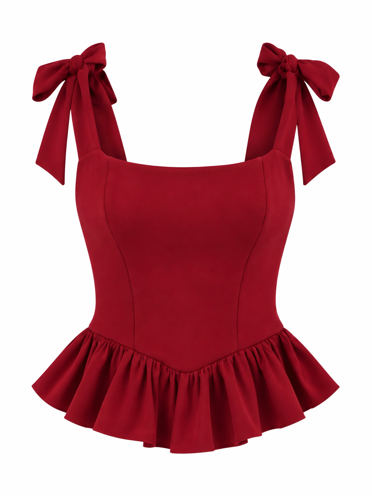 Carlotta Red Bow-Detail Lace-Up Back Corset