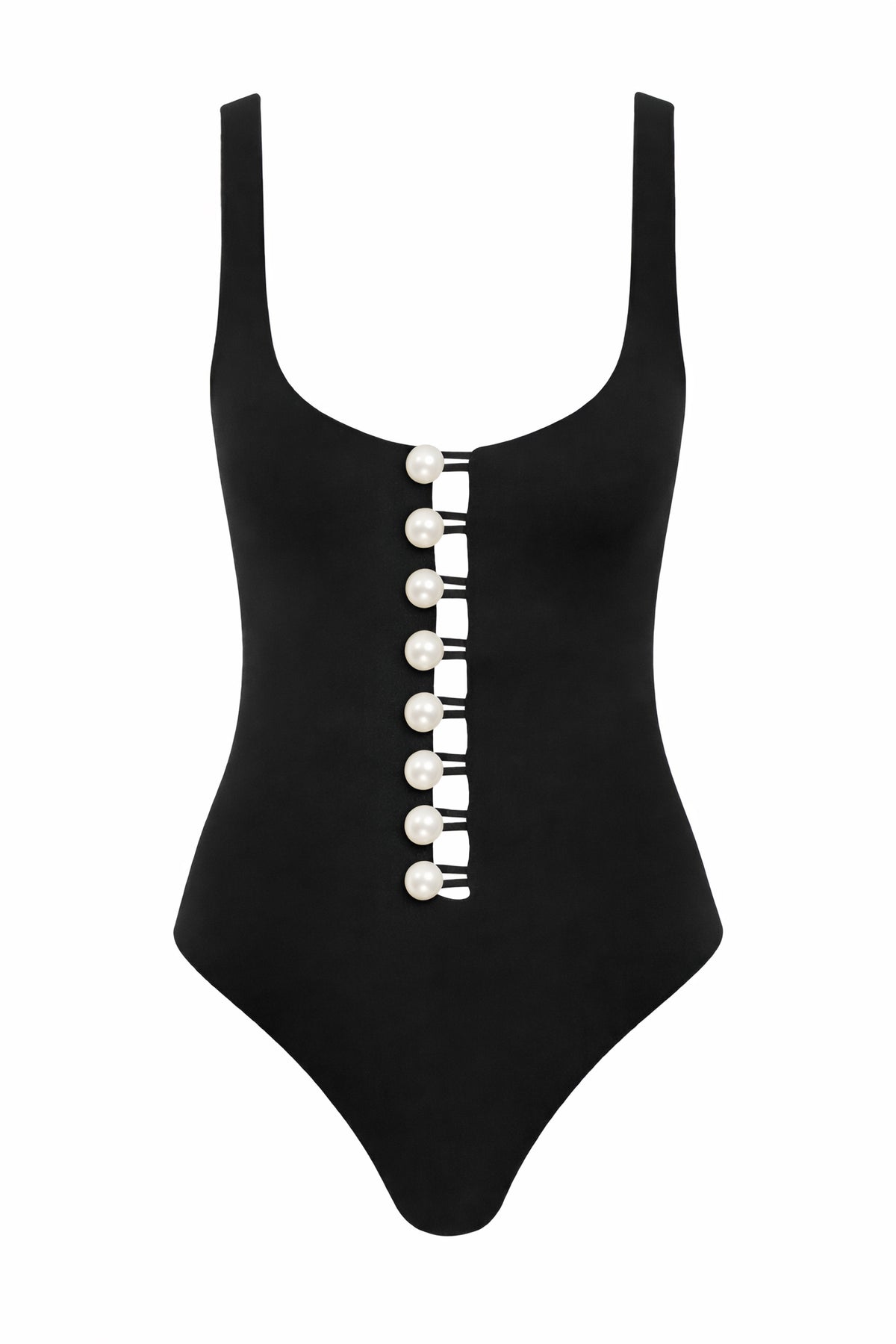 Faux-Pearl Button Embellished Be Happy Black