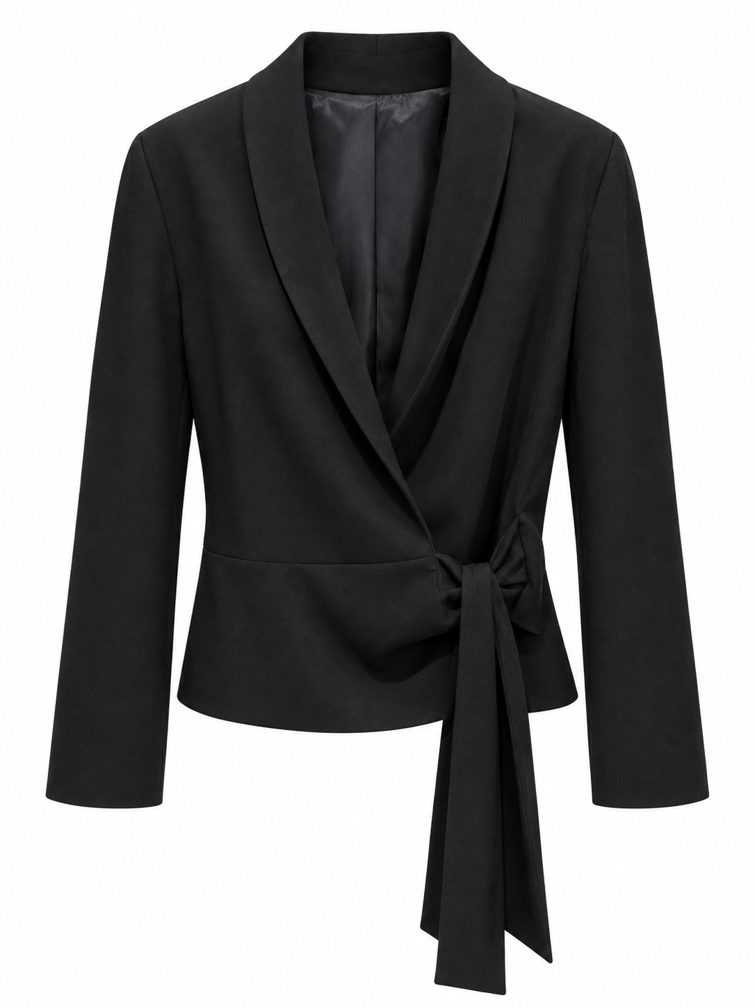 Sabina Black Tie-Detail Blazer Jacket