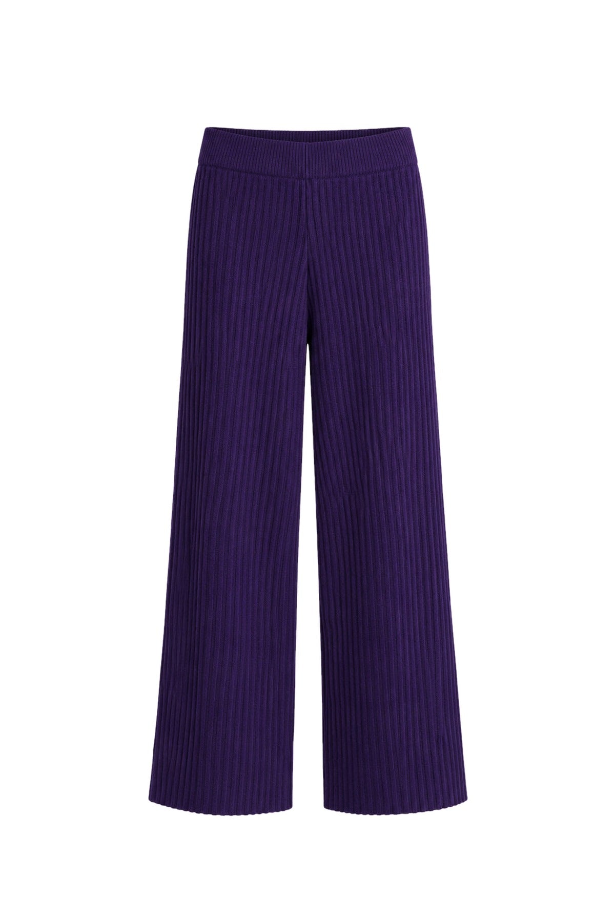 Valeria Purple Wide-Leg Knit Pants