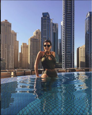 Negin Mirsalehi enjoying Dubai in the La Favorite One-Piece
