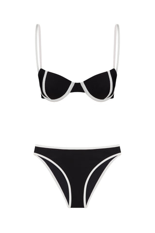 Contrast Trim Underwire Bikini Set