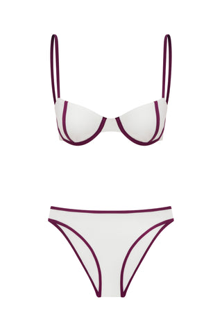 CONTRAST TRIM UNDERWIRE BIKINI SET