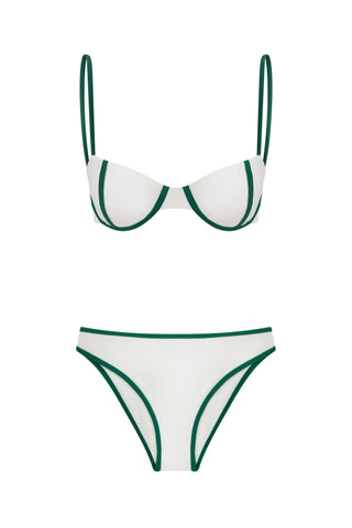 CONTRAST TRIM UNDERWIRE BIKINI SET