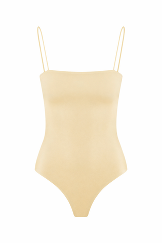 Seamless Strappy Swimsuit Butter Yellow