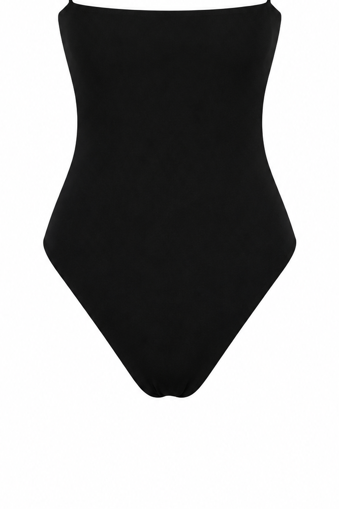 Seamless Strappy Swimsuit Black detail