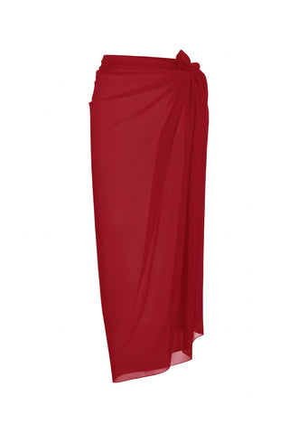 Chiffon Elegance Maxi Pareo Red