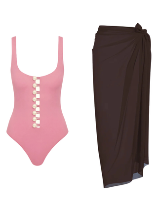 Pink Be Happy & Coffee Pareo Set