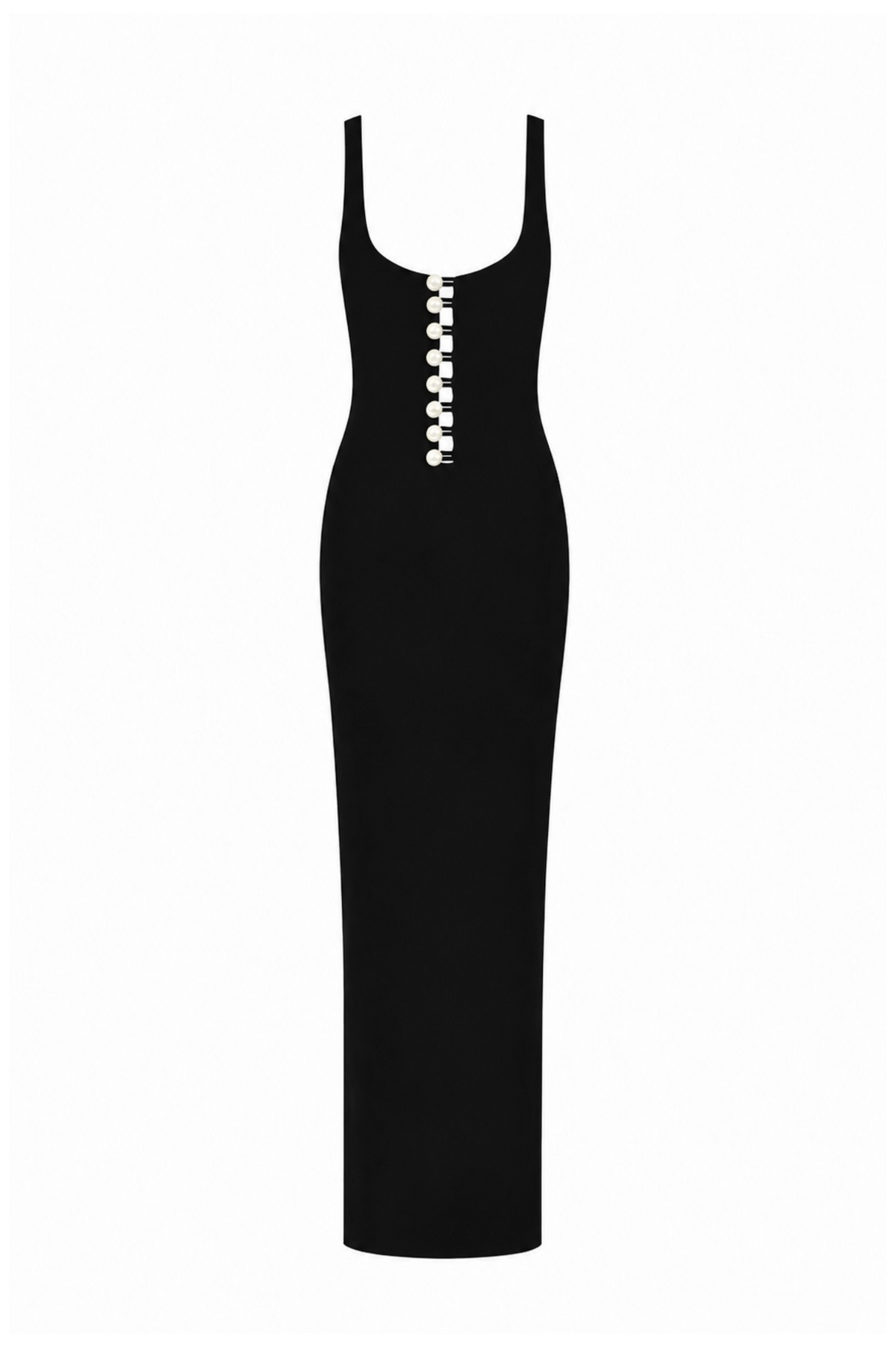 Be Happy Button-Embellished Maxi Dress Black