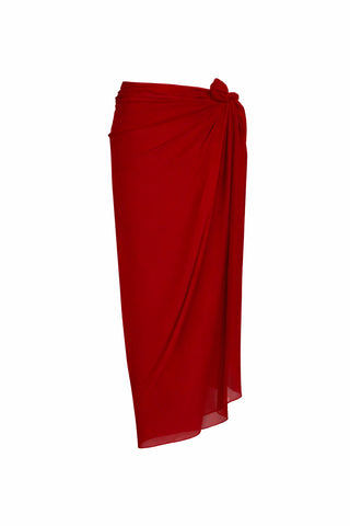 Chiffon Elegance Maxi Pareo Cherry
