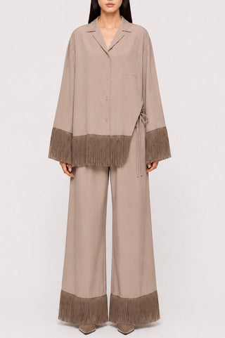 Margaux Fringe Trim Pajama Set