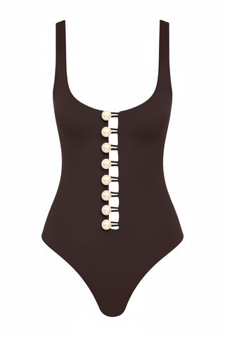 Faux-Pearl Button Embellished Be Happy