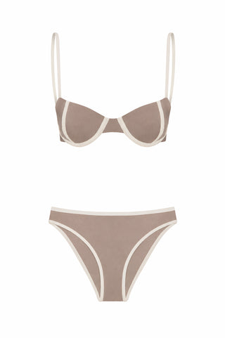 Contrast Trim Underwire Bikini Set