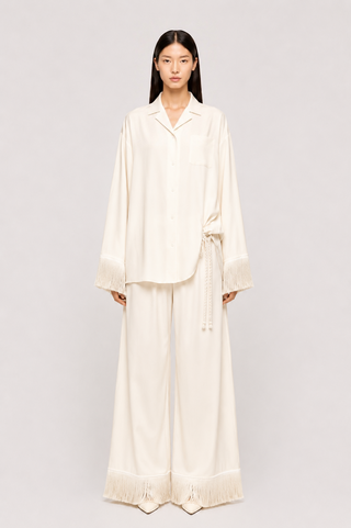 Margaux Fringe Trim Pajama Set