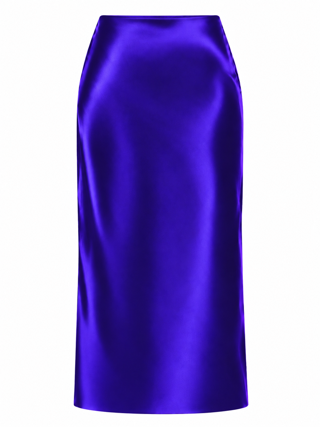 Liora Navy Silk Midi Skirt