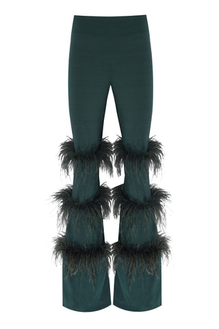 LUTETIA FEATHER-TRIMMED PANTS
