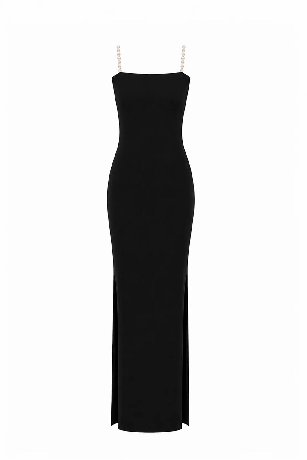Faux-Pearl Embellished Strapless Dress Black