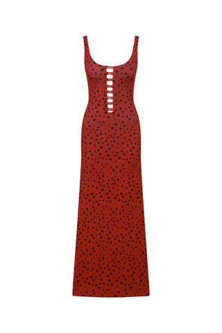 BE HAPPY POLKA DOT MAXI DRESS