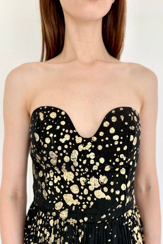 Stine Goya Gold-Dot Strapless Dress