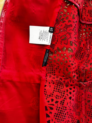 Versace Red Runway Leather Dress