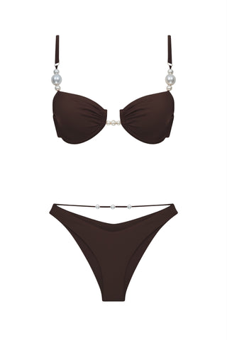 Faux-Pearl Embellished Underwired Bikini