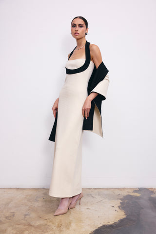 SOPHIE KNIT HALTERNECK BANDAGE DRESS