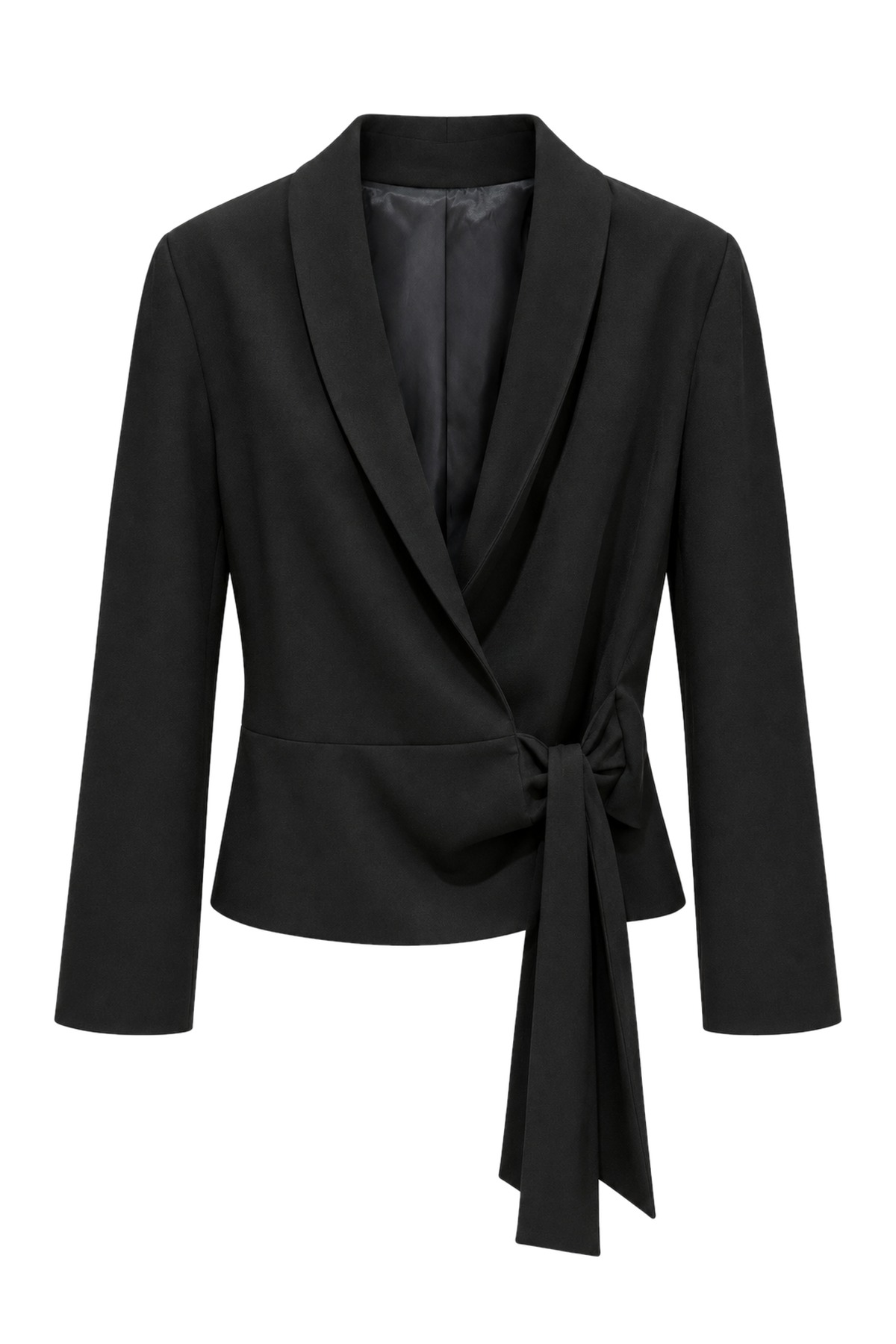 Sabina Black Tie-Detail Blazer Jacket