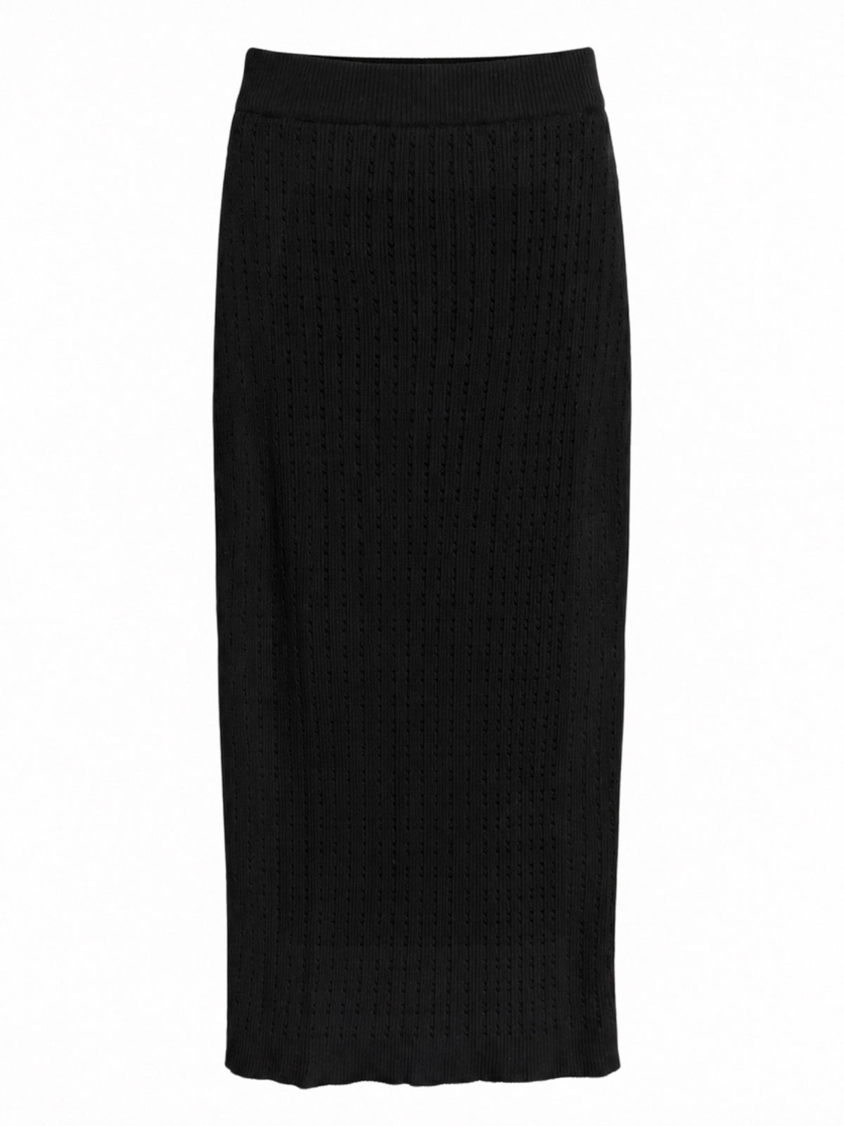 Jade Black Pointelle Knit Skirt