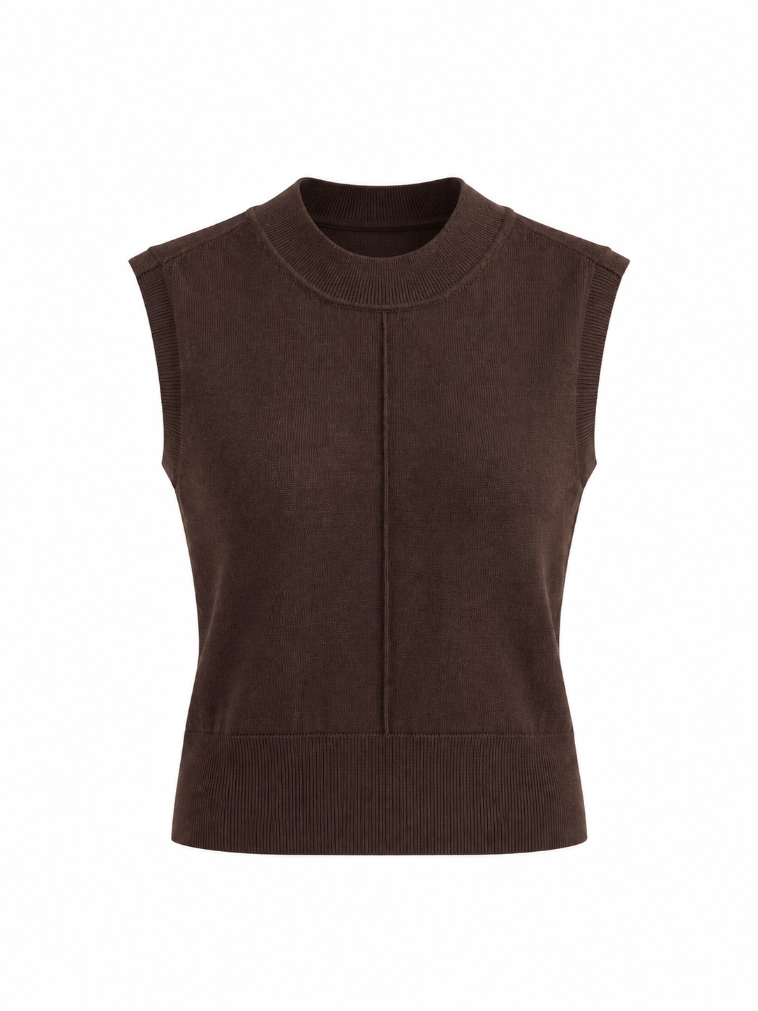 Margaux Dark Brown Sleeveless Knit Top