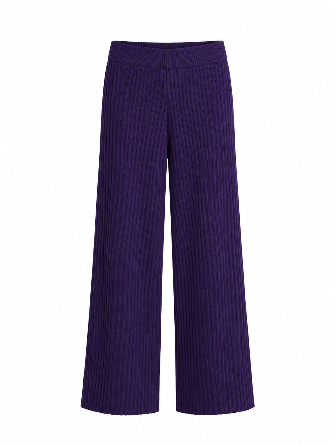 Valeria Purple Wide-Leg Knit Pants