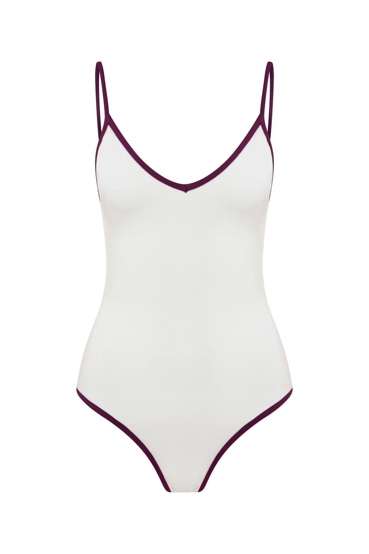Contrast Trim V-Neck Swimsuit