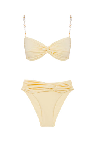 Pearl Strap Twist-Front Bikini