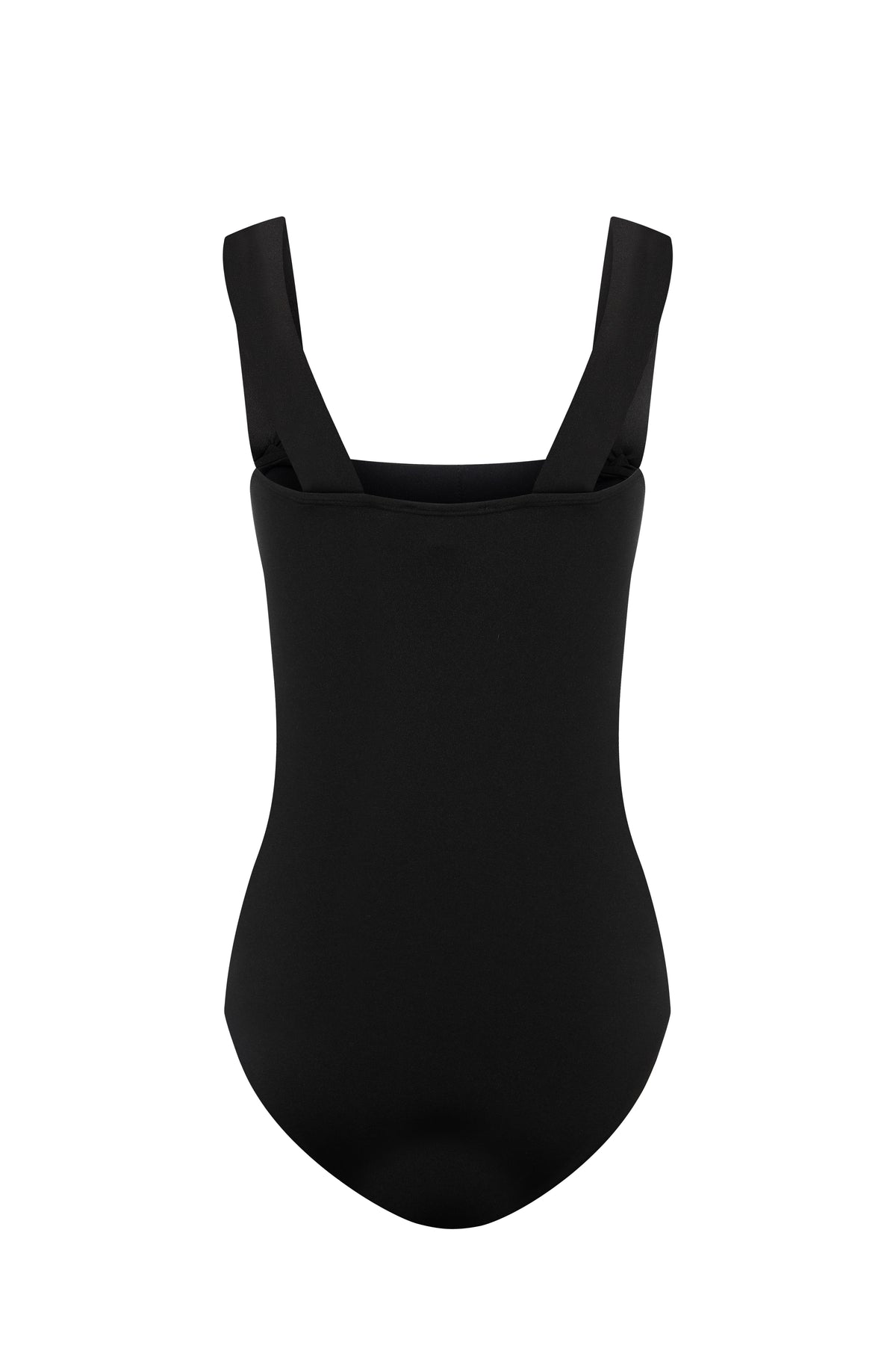 Faux-Pearl Button Embellished One-Piece Black