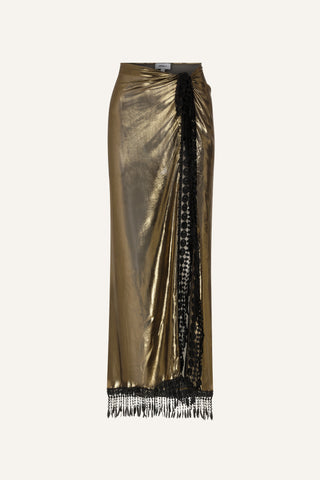 FRINGED EMBELLISHED MAXI PAREO