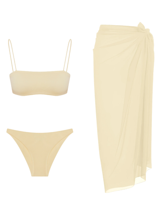 Butter Yellow Seamless Bikini & Pareo Set
