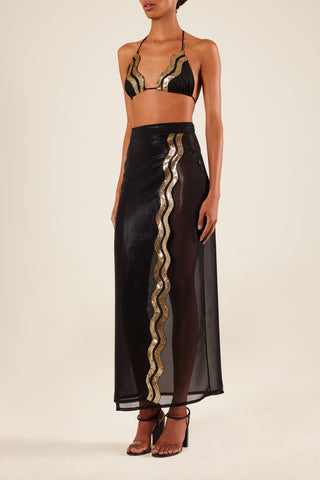 SEQUINED EMBELLISHED MAXI PAREO
