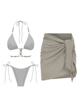Labradorite Bikini & Mink Pareo Set