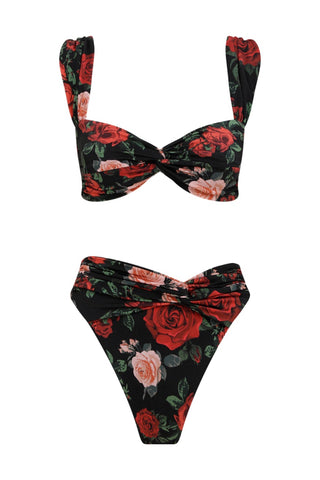 RETRO BUSTIER DRAPÉ BIKINI